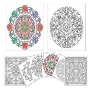 Floral + Geometric Mandala Coloring Prompts