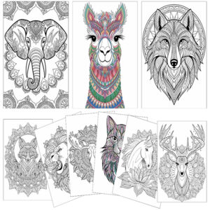 Mandala Face Animal Coloring Prompts