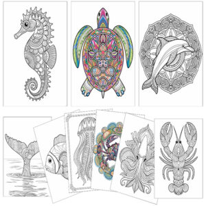 Sea Animal Coloring Mandala Prompts