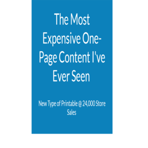 High Value Printable Profits
