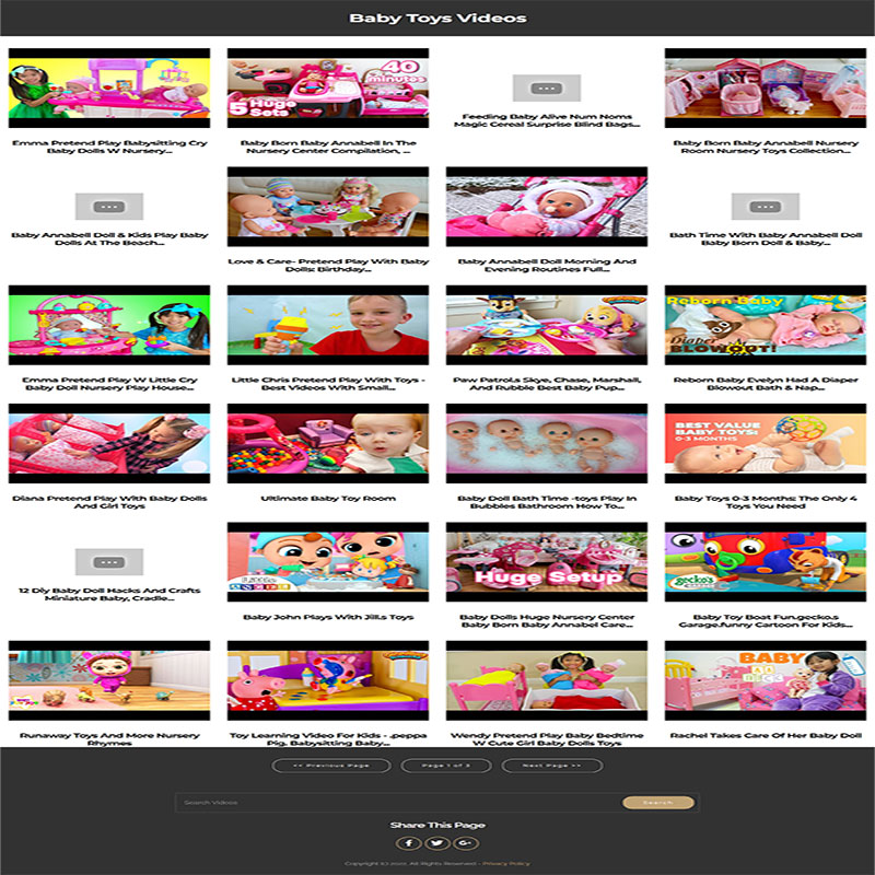 Baby Toys Instant Mobile Video Site