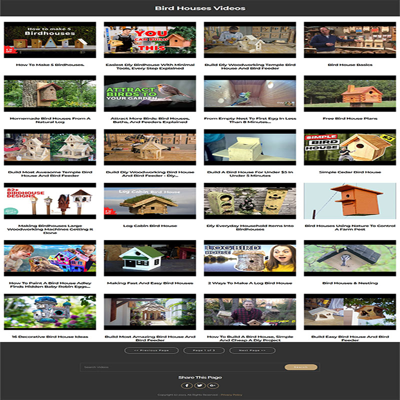Bird Houses Instant Mobile Video Site
