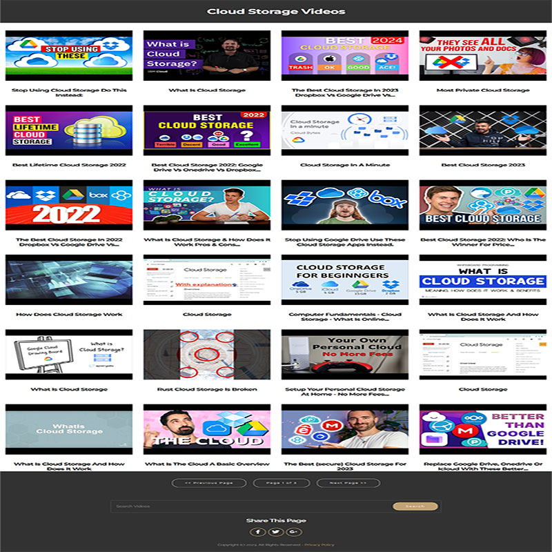 Cloud Storage Instant Mobile Video Site