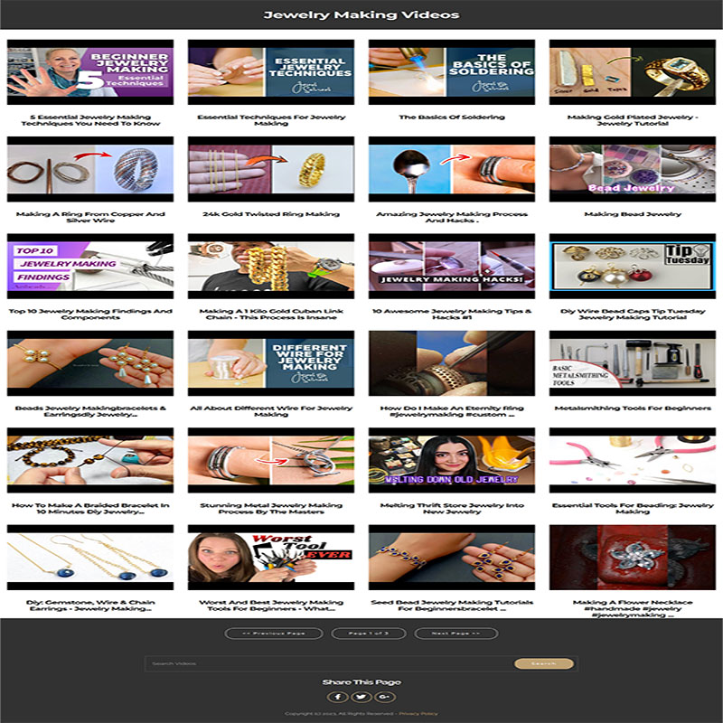 Jewelry Making Instant Mobile Video Site