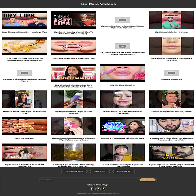 Lip Care Instant Mobile Video Site