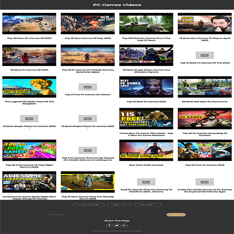 PC Games Instant Mobile Video Site