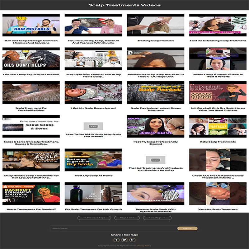Scalp Treatments Instant Mobile Video Site