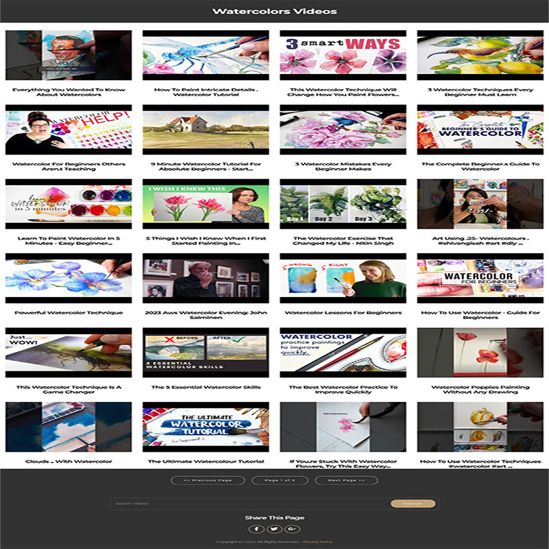 Watercolors Instant Mobile Video Site